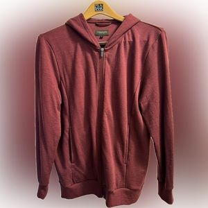 Unbound Merino Compact Travel Hoodie-Maroon